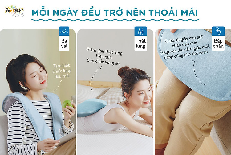 máy massage, máy đấm lưng bear ma-b01v1 gồm 4 kỹ thuật đấm lưng 8