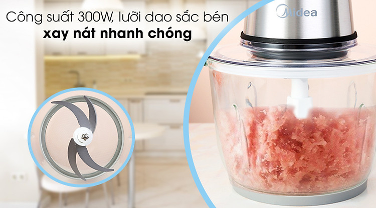 Máy xay thịt Midea MJ-BC300GS - Công suất máy xay thịt 300W