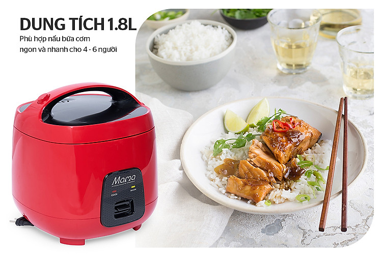 NỒI CƠM ĐIỆN 1.8L SUNHOUSE MAMA SHD8652 ĐỎ 6