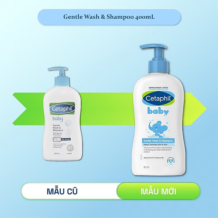 Sữa Tắm Và Gội Trẻ Em Cetaphil Baby Gentle Dịu Nhẹ Cho Làn Da Em Bé 400ml - 1