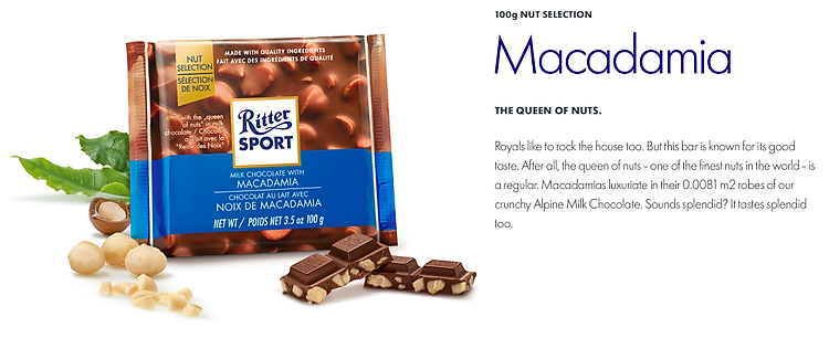 Kết quả hình ảnh cho Ritter Sport Macadamia