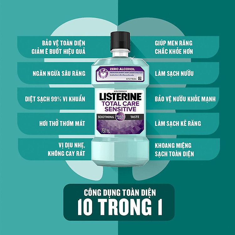 Listerine Mouthwash Total Care Sensitive 750ml