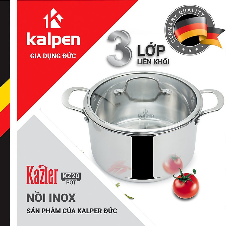 Nồi Inox 3 lớp đúc liền khối Kalpen Kazler