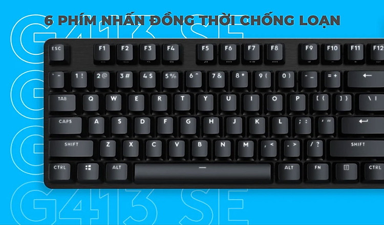 Bàn phím Logitech G413 Mechanical Gaming màu đen - Hàng Chính Hãng - Bảo Hành 24 Tháng