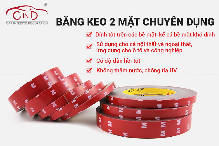 băng keo 2 mặt chuyên dụng cind (12mmx10m) 1