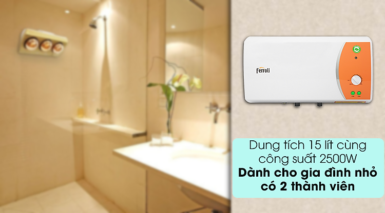 Dung tích bình chứa 15 lít - Bình nước nóng Ferroli VERDI 15L TE 15 Lít