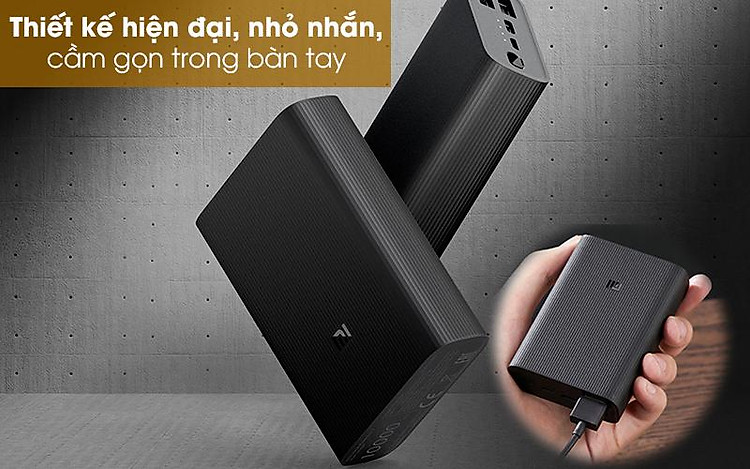 Pin sạc dự phòng Polymer 10.000mAh Type C Xiaomi Power Bank 3 Ultra Compact Đen - Kích thước nhỏ nhắn, cầm gọn trong bàn tay