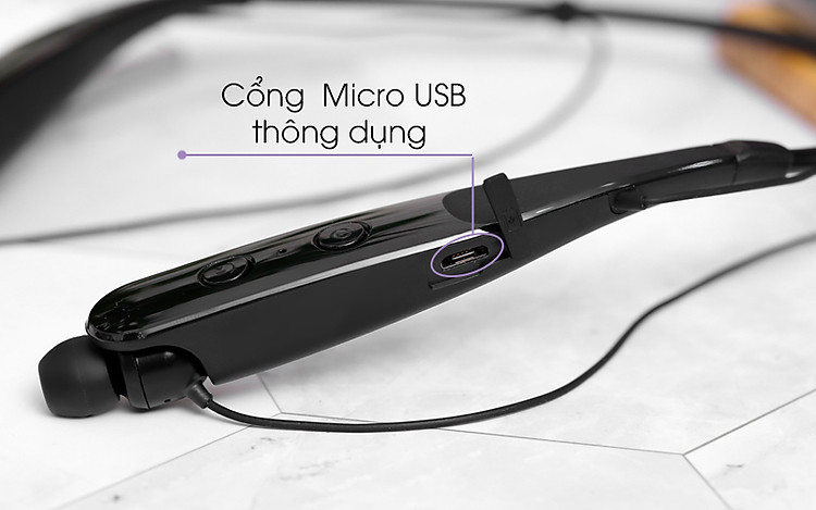 Cổng sạc Micro USB thông dụng - Tai nghe Bluetooth LG HBS-510 Đen