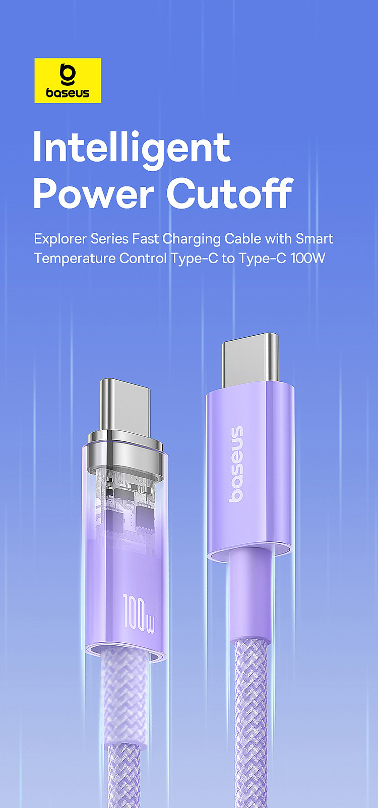 chube Cáp điều khiển nhiệt độ 100W Baseus Explorer Series C-C