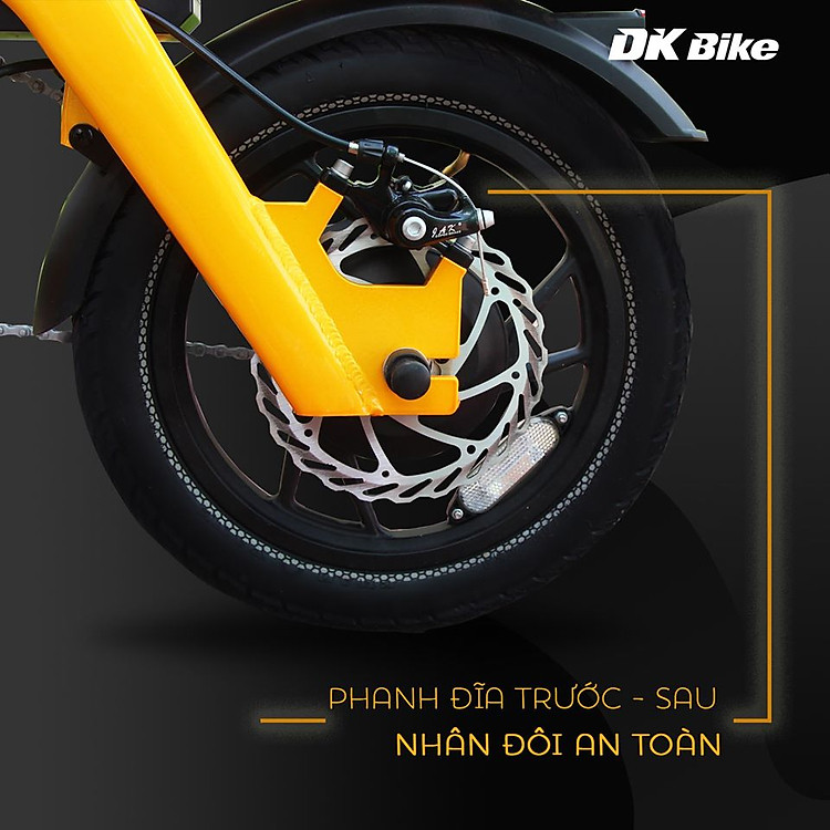 Bộ Đôi Phanh Đĩa Trước Sau, Nhân Đôi An Toàn Xe đạp điện gấp DK Aima S3