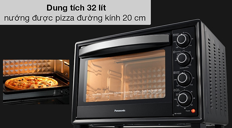 Lò nướng Panasonic NB-H3203KRA 32 lít - Khoang lò dung tích lớn 32 lít