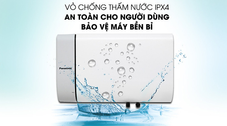 Chống thấm nước chuẩn IPX4 - Bình nước nóng Panasonic DH-20HAM 20 Lít