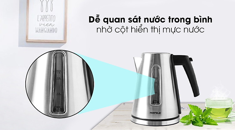 Cột hiển thị mực nước -Bình đun siêu tốc Hafele T-907B 1,7L