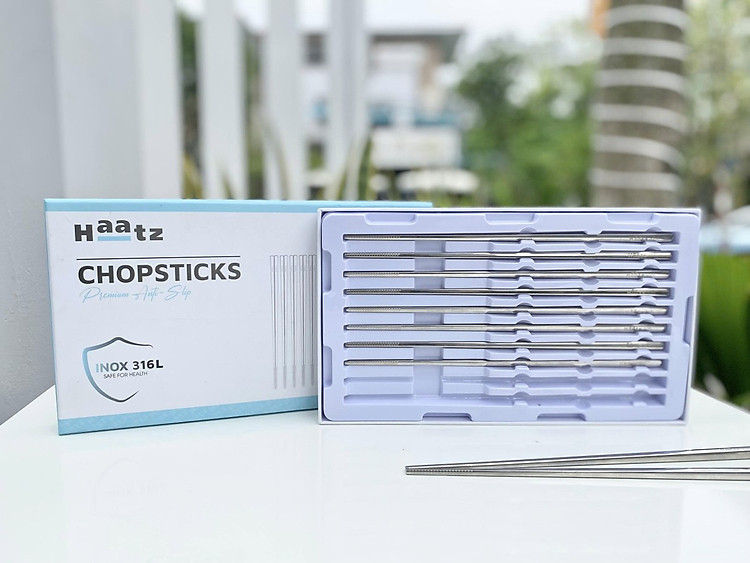 Bộ 10 đôi đũa inox 316L Haatz Hàn Quốc CIM316