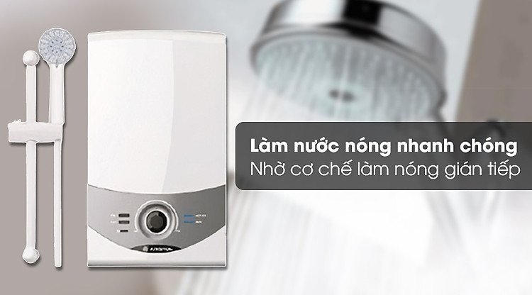 Làm nóng nước với tốc độ nhanh vì thuộc dòng máy nước nóng trực tiếp