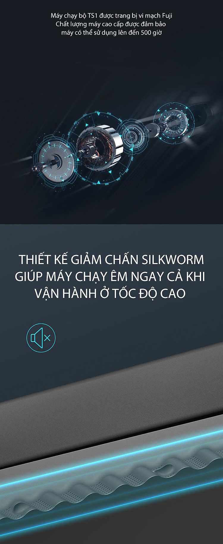 hệ thống giảm chấn máy chạy bộ tempo ts1