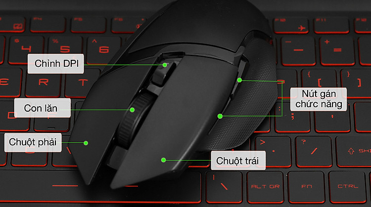 Nút chức năng - Chuột Không Dây Gaming Razer Basilisk x HyperSpeed