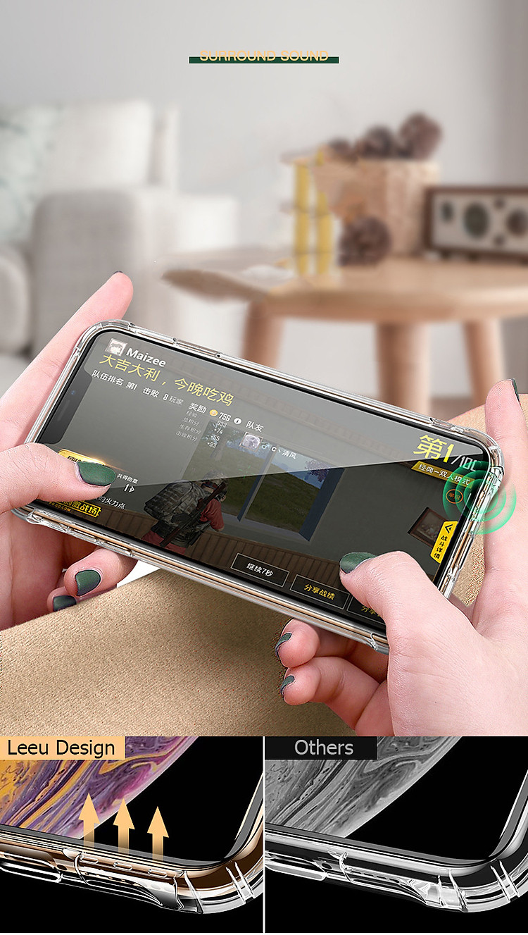 Ốp Hybrid Viền TPU Mặt Kính Cường Lực Leeu Design dành cho iPhone Xs Max _ Hàng Nhập Khẩu
