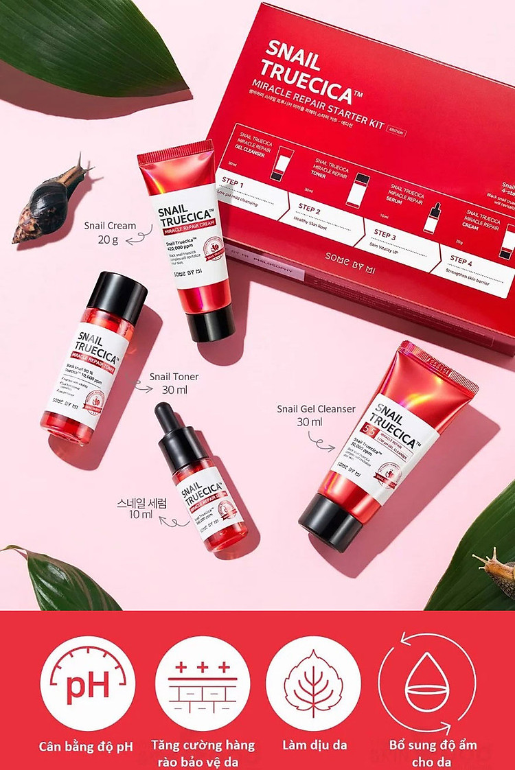 Bộ dưỡng Some By Mi Snail Truecica Miracle Repair Starter Kit