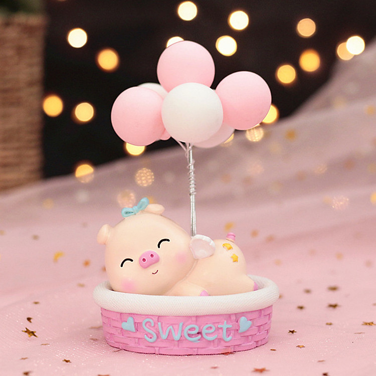 Khinh khí cầu heo sữa mô hình trang trí	