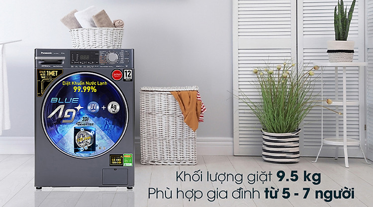 Máy giặt Panasonic Inverter 9.5 Kg NA-V95FX2BVT - Khối lượng giặt 9.5 kg