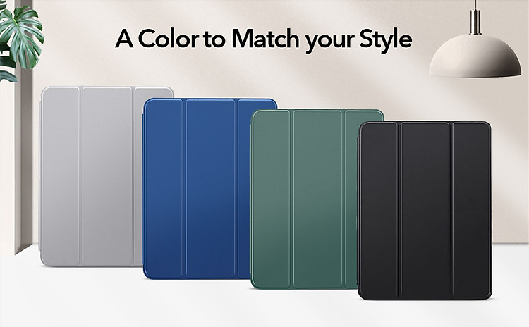 Bao da dành cho iPad Gen 9 10.2 inch 2021 ESR Rebound Pencil Slim Smart Case (Có khe cắm bút Apple Pencil) - Hàng Nhập Khẩu