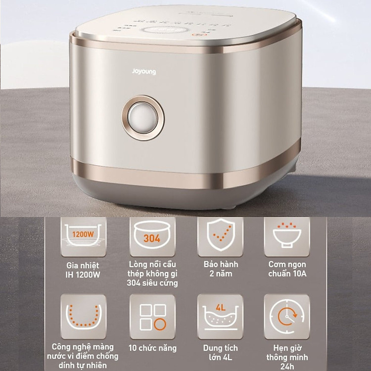 Nồi cơm điện từ cao tần chống dính tự nhiên 1.5L Joyoung JNRC-401