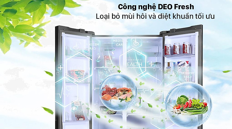 Tủ lạnh Aqua Inverter 480 lít AQR-S480XA(SG) - Công nghệ Deo Fresh