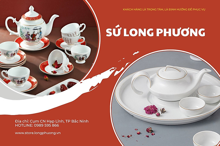 Bộ bát đĩa sứ trắng viền vàng Hoàng Kim