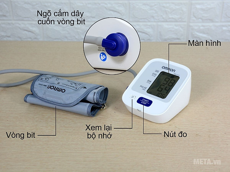 Cấu tạo của máy đo huyết áp bắp tay tự động HEM-7121