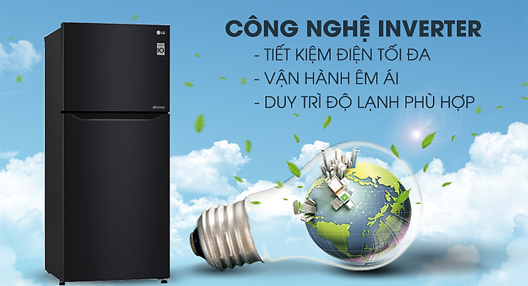 Tủ lạnh LG Inverter 393 lít GN-B422WB-Tiết kiệm điện hiệu quả với công nghệ biến tần Inverter