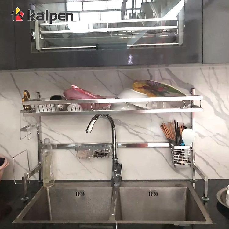 Kệ chén bát Inox 304 trên bồn rửa thông minh Kalpen size 85cm hàng chuẩn Đức