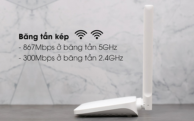Router Wifi Chuẩn AC1200 Xiaomi 4A Trắng - Băng tần kép