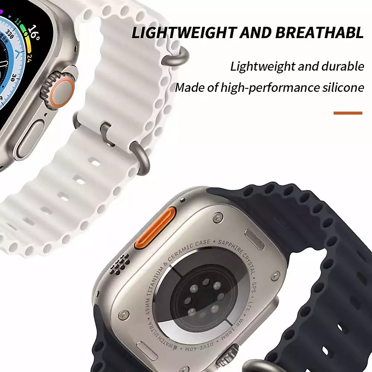 Dây đeo thay thế cho apple watch 45mm series 7 chất liệu vải kết hợp với nylon hiệu COTEETCI Ocean Strap Watchband