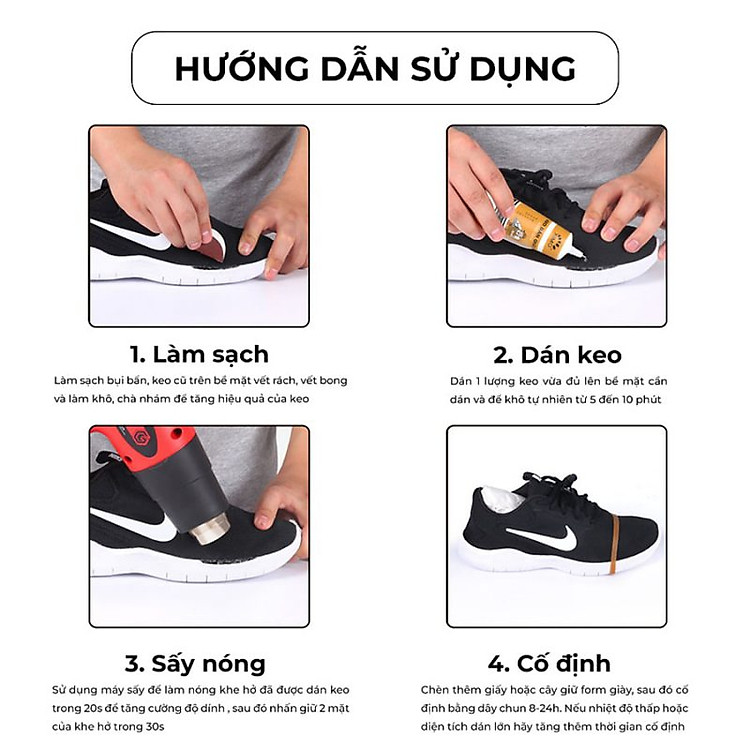 ngochome Keo dán giày dép trong suốt siêu dính 12