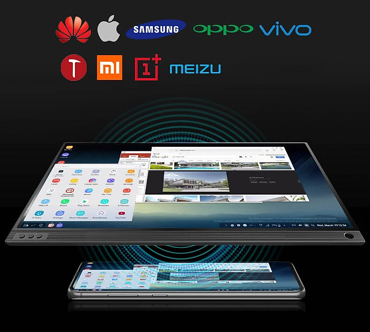 Màn hình di động tích hợp pin Aturos P15BT kết nối laptop, Mini PC, PC (Màu đen)