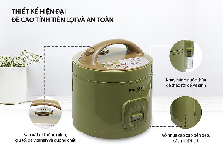 NỒI CƠM ĐIỆN 1.2L SUNHOUSE MAMA SHD8265G 3