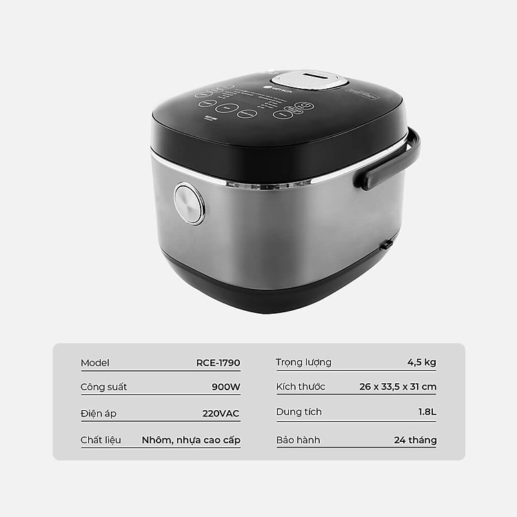 Nồi cơm điện tử Elmich 1,8L RCE-1790 - Hàng chính hãng