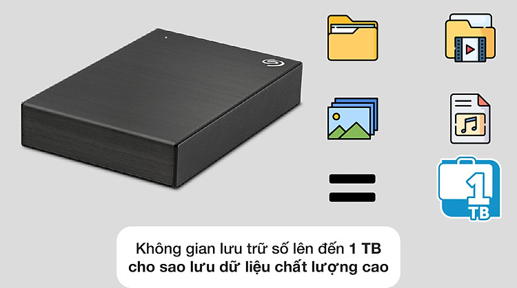 Dung lượng lưu trữ lên đến 1 TB - Ổ cứng di động HDD 1 TB Seagate One Touch STKY1000400 Đen