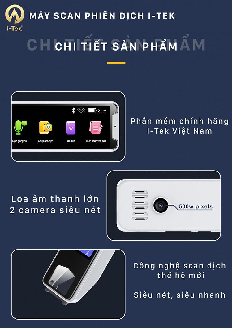 Bút Phiên Dịch Thông Minh i-Tek S 2024- Máy Phiên Dịch Nhiều Ngôn Ngữ- Hàng chính hãng - Bảo hành 12 tháng (TADA VIỆT NAM)