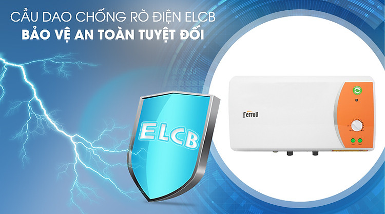 Cầu dao chống rò điện ELCB - Bình nước nóng Ferroli VERDI 15L TE 15 Lít