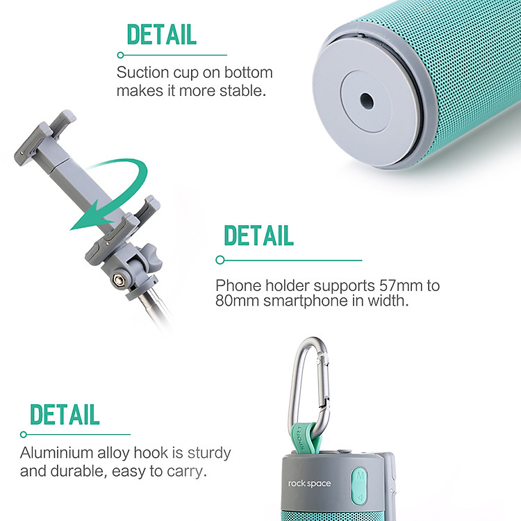 Loa Bluetooth kiêm gậy chụp ảnh Selfie đa năng 4 in 1 hiệu Rock Space RAU0583