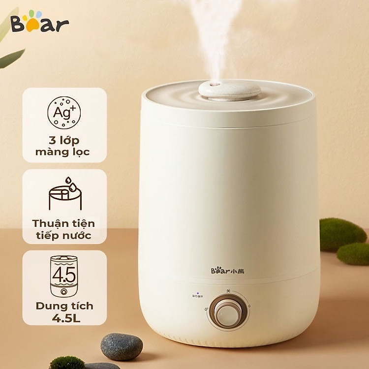 Máy Phun Sương Tạo Ẩm Bear Làm Mát Không Khí, Bộ Lọc Ion Bạc Diệt Khuẩn, Tiết Kiệm Năng Lượng JSQ-C45U1