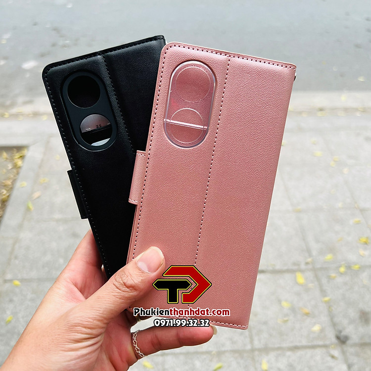 Bao da dạng ví OPPO Reno8 T 5G hiệu Hanman có quai cài