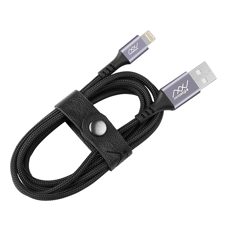 CÁP INNOSTYLE DURAFLEX 1.5M USB-A TO LIGHTNING MFI IPHONE/IPAD/IPOD  BLACK/LAVENDER - IAL150 - Phụ Kiện Chính Hãng Hyper, Daison, Mipow, tomtoc,  innostyle, Spigen, Rain Design, Onegrus, ITSKINS