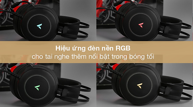 Tai nghe chụp tai Gaming Rapoo VH160 - Nâng cao vẻ thời thượng, hòa nhập hơn với màn game nhờ hiệu ứng đèn RGB rực rỡ