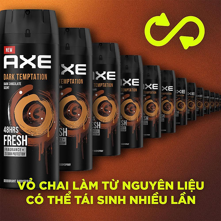 Axe Dark Temptation Dark Chocolate Scent Deodorant Bodyspray 135ml