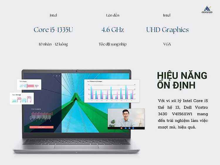 Dell Vostro 3430 V4I5611W1 sở hữu hiệu năng ổn định