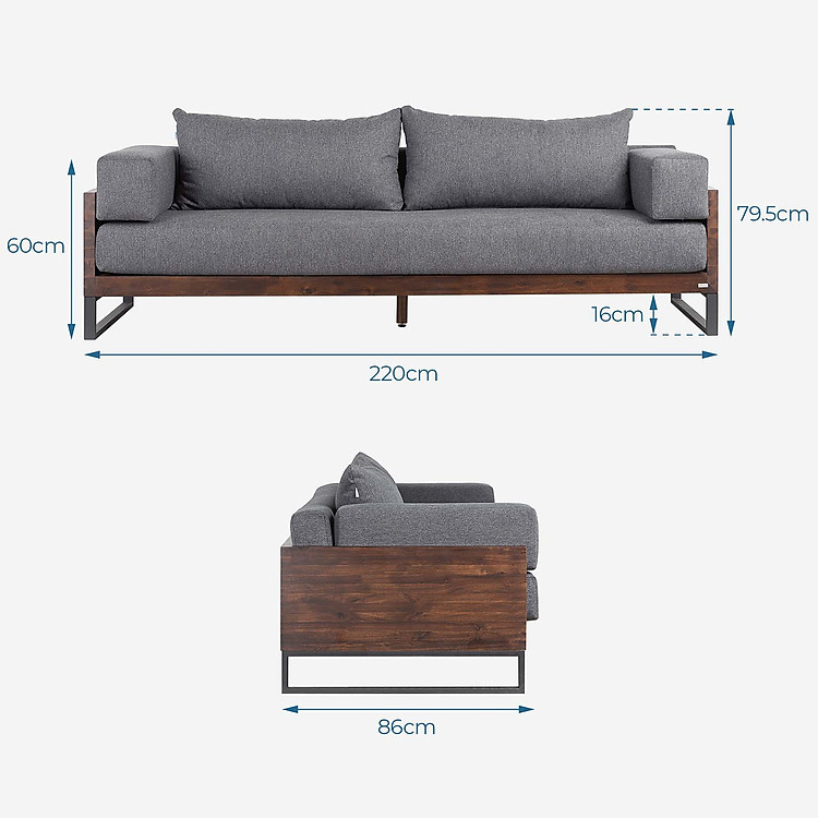 Nội Thất MOHO ghế sofa gỗ tràm KOLDING