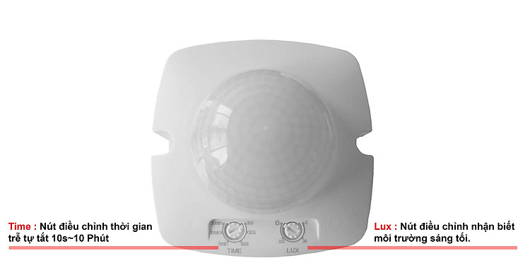 Thiết kế với 2 nút điều chỉnh TIME và LUX